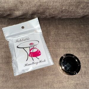 Foldable Handbag Hook - Black Pendant Fashion Hanger Table Holder for Purse